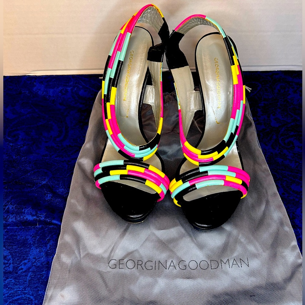 Georgina Goodman Platform Heels - Multicolor - Made in Italy & handmade - Sz 39
